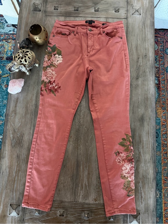 Nine West Denim - Nine West Terra Cotta Embroidered Skinny Jeans